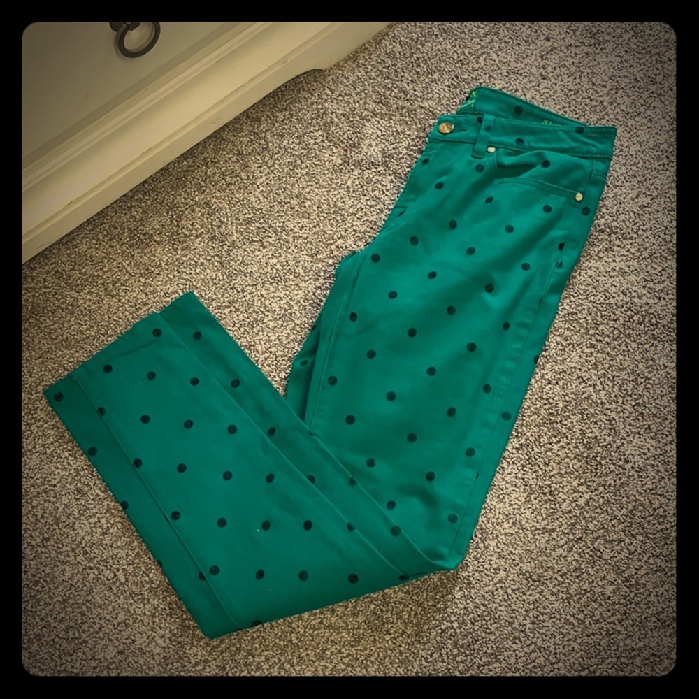 Green black dot C Wonder skinny pants